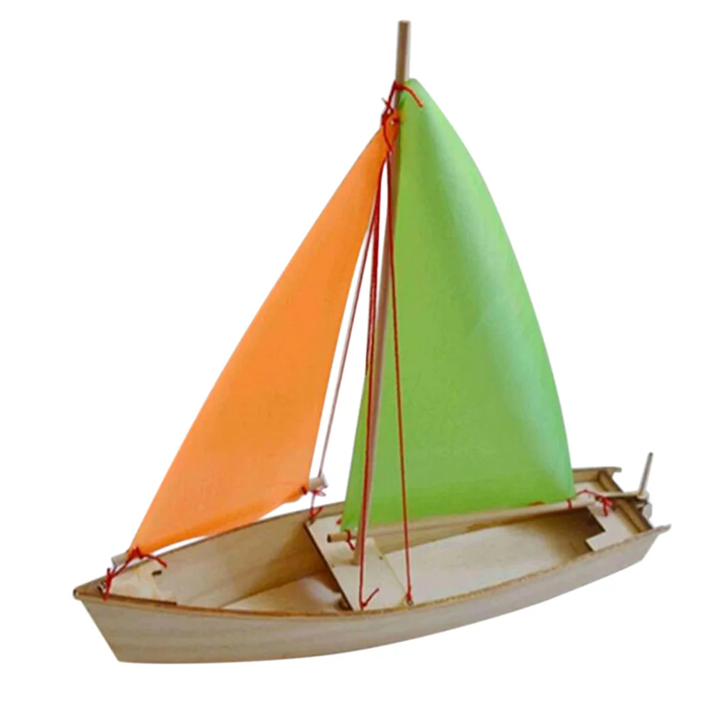 Wooden 3D Puzzle DIY Assembly Sailboat Sailing Boat Body Model Jigsaw Toys