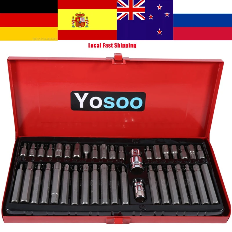 Oversea 40pcs Assorted Power Screwdriver Bits Set Hex Spline Torx and Bit Holder Socket Adapter Car Accessories
Oversea 40pcs Assorted Power Screwdriver Bits Set Hex Spline Torx and Bit Holder Socket Adapter Car Accessories