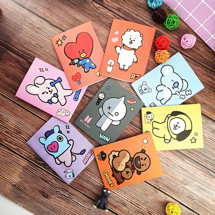 Cute BT21 notebook Cartoon DIY diary bangtan boys notepad for writing Creative planner paper for writing school supplies
Cute BT21 notebook Cartoon DIY diary bangtan boys notepad for writing Creative planner paper for writing school supplies