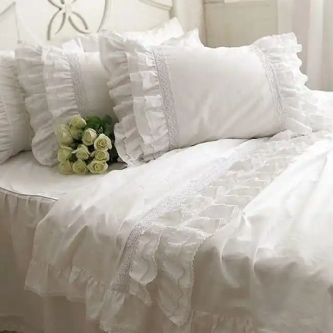 Ruffle Wed Princess Bed Set Twin Full King Queen Fancy Elegant