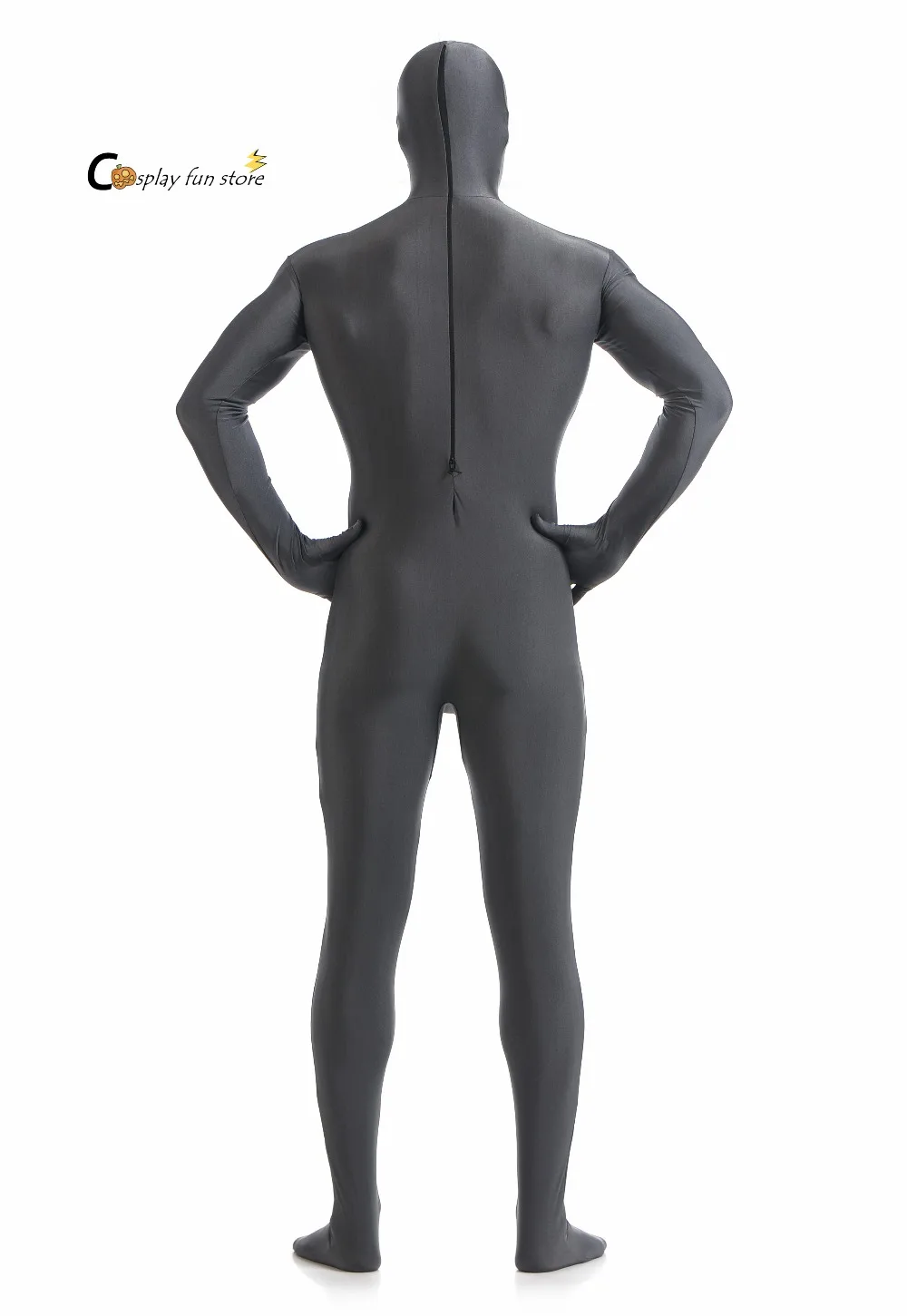 Cosplay&ware Custom Adult Full Body Spandex Lycra Zentai Suit Sliver Black Tight Suits Pure Color Halloween Party Unitard 16 Cosplay&ware Custom Adult Full Body Spandex Lycra Zentai Suit Sliver Black Tight Suits Pure Color Halloween Party Unitard -Zentai shop online