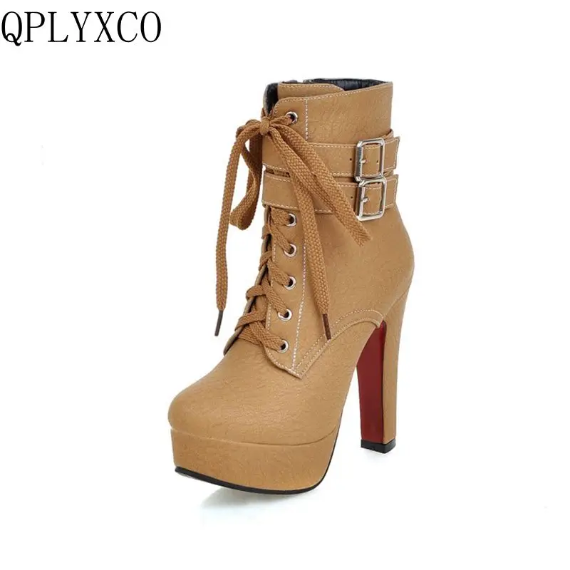 QPLYXCO Big Size 30-50 ankle boots for women Martin Boot Autumn Winter boots With Zipper Heels(12cm) Lace Up Shoes fashion x-2
QPLYXCO Big Size 30-50 ankle boots for women Martin Boot Autumn Winter boots With Zipper Heels(12cm) Lace Up Shoes fashion x-2