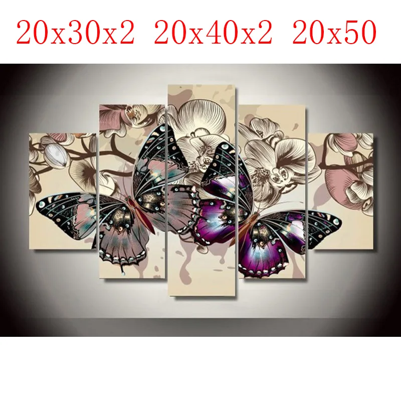 

5PCS diamond embroidery butterfly diamond painting Cross Stitch full Square/Round drill Rhinestone gift Wedding decoration