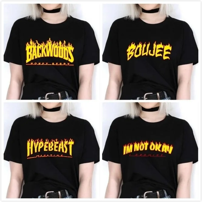 Fashionshow-JF 1pcs Flame Letter Printed Backwoods Hypebeast Boujee T-Shirt Graphic Tee Shirt Casual Short Sleeve Cotton Tshirt
Fashionshow-JF 1pcs Flame Letter Printed Backwoods Hypebeast Boujee T-Shirt Graphic Tee Shirt Casual Short Sleeve Cotton Tshirt