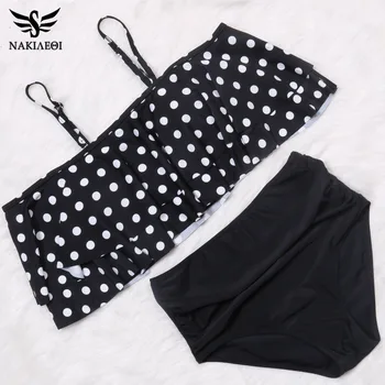NAKIAEOI Bikinis High Waist Swimsuit 2019 New Ruffle Bikini Set Vintage Women Swimwear Bandeau Dot Top Print Beach Bathing Suits
NAKIAEOI Bikinis High Waist Swimsuit 2019 New Ruffle Bikini Set Vintage Women Swimwear Bandeau Dot Top Print Beach Bathing Suits
