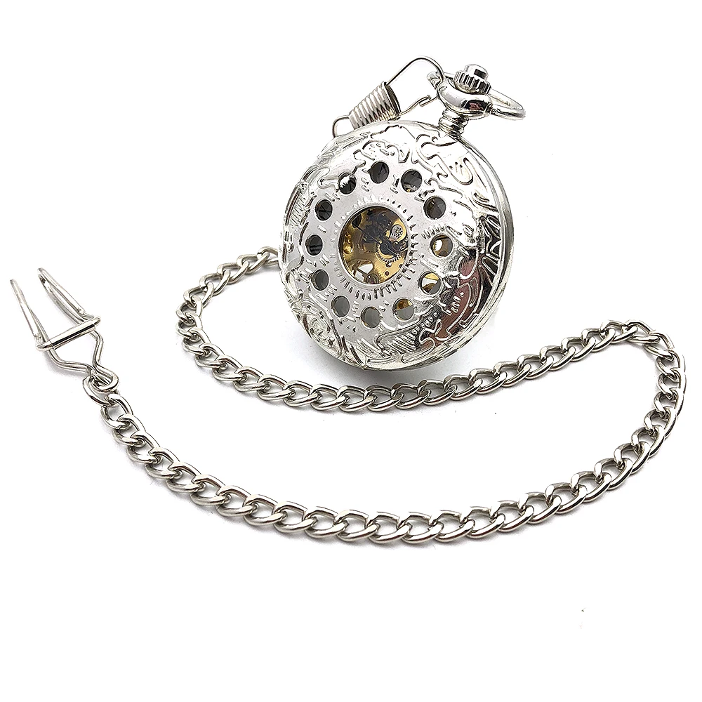 NEW Arrival Silver Tone Hollow Case White Dial Mechanical Hand Wind Watch Mens Elegant Fashion Pocket Watch Hombre Relogio Clock
NEW Arrival Silver Tone Hollow Case White Dial Mechanical Hand Wind Watch Mens Elegant Fashion Pocket Watch Hombre Relogio Clock