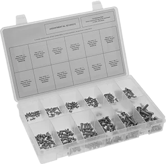 Hex-Drive Rounded Head Screw Assortment Inch Sizes, 300 Pieces, 18-8 Stainless Steel,4-40 to 1/4"-20 in 1/4" to 1" Lengths
Hex-Drive Rounded Head Screw Assortment Inch Sizes, 300 Pieces, 18-8 Stainless Steel,4-40 to 1/4"-20 in 1/4" to 1" Lengths