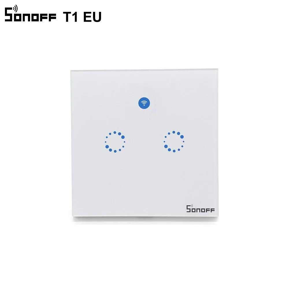 Sonoff T1 EU Smart Wifi Wall Touch Light Switch 1 Gang 2 Gang Touch/WiFi/433 RF/APP Remote Smart Home Controller Work with Alexa
Sonoff T1 EU Smart Wifi Wall Touch Light Switch 1 Gang 2 Gang Touch/WiFi/433 RF/APP Remote Smart Home Controller Work with Alexa