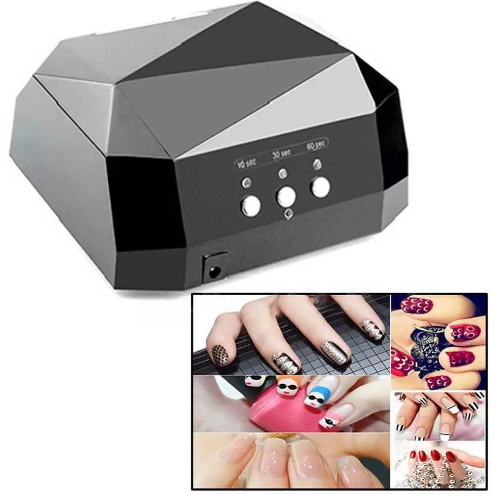 36W Nail Dryer 6 Color Diamond Shaped UV Lamp LED & CCFL Curing for Gel Nails Polish Art Tools | Красота и здоровье