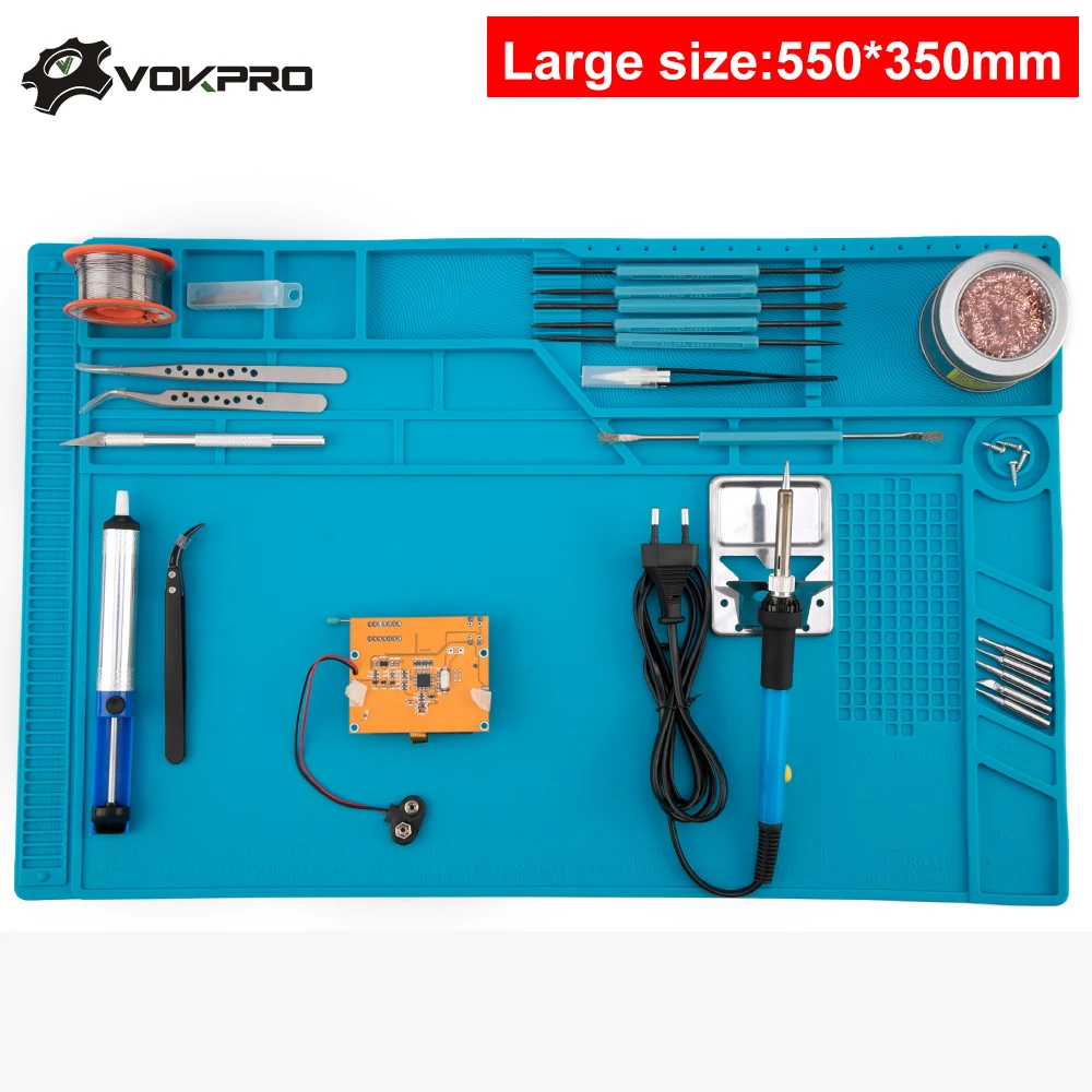 Large Size 55*35cm Soldering Mat With Magnetic Repair Silicone Work Mat For Electronics Computer Phone DIY Welding Tool
Large Size 55*35cm Soldering Mat With Magnetic Repair Silicone Work Mat For Electronics Computer Phone DIY Welding Tool