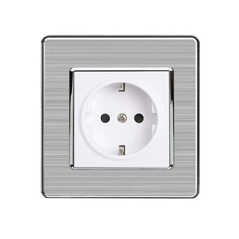 Minitiger 16A EU Standard Wall Socket Luxury Power Outlet Stainless Steel Brushed Silver Panel Electrical Plug AC 110~250V
Minitiger 16A EU Standard Wall Socket Luxury Power Outlet Stainless Steel Brushed Silver Panel Electrical Plug AC 110~250V