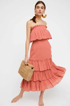 2020 women's two pieces boho dresses hot sale style strapless sexy long dress cotton holiday boho dress irregular ruffles dress
2020 women's two pieces boho dresses hot sale style strapless sexy long dress cotton holiday boho dress irregular ruffles dress