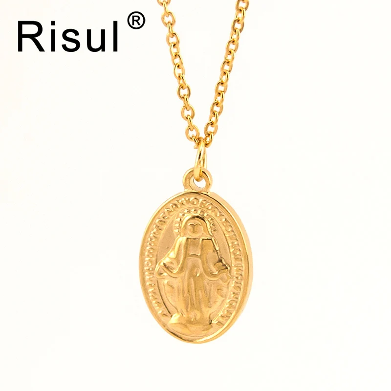 RIsul Virgin Mary Pendant Necklace for Women/Girls Gold Color Our Lady Jewelry Wholesale Rolo cable Trendy Chain
RIsul Virgin Mary Pendant Necklace for Women/Girls Gold Color Our Lady Jewelry Wholesale Rolo cable Trendy Chain