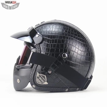 WOSAWE Motorcycle Helmet PU Leather 3/4 Chopper moto Racing Motocross Head Protection Gear Windproof Face Mask
WOSAWE Motorcycle Helmet PU Leather 3/4 Chopper moto Racing Motocross Head Protection Gear Windproof Face Mask