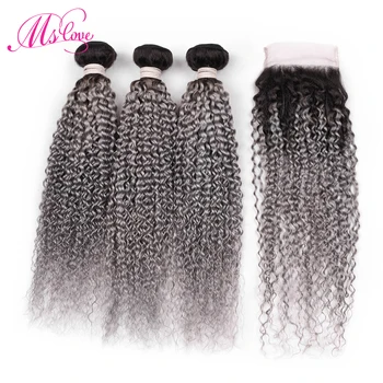 Ms Love Ombre 1B Dark Grey Curly Bundles With Closure Colored Bundles With Closure Brazilian Remy Human Hair Weave Bundles
Ms Love Ombre 1B Dark Grey Curly Bundles With Closure Colored Bundles With Closure Brazilian Remy Human Hair Weave Bundles