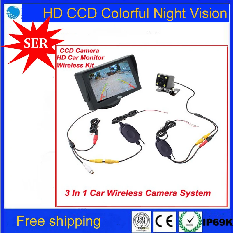Wireless Car Parking Assistance Video Monitors , 3 in 1 Wireless Car Rear View Camera Monitor System 2.4Ghz Wireless Camera Kit
Wireless Car Parking Assistance Video Monitors , 3 in 1 Wireless Car Rear View Camera Monitor System 2.4Ghz Wireless Camera Kit
