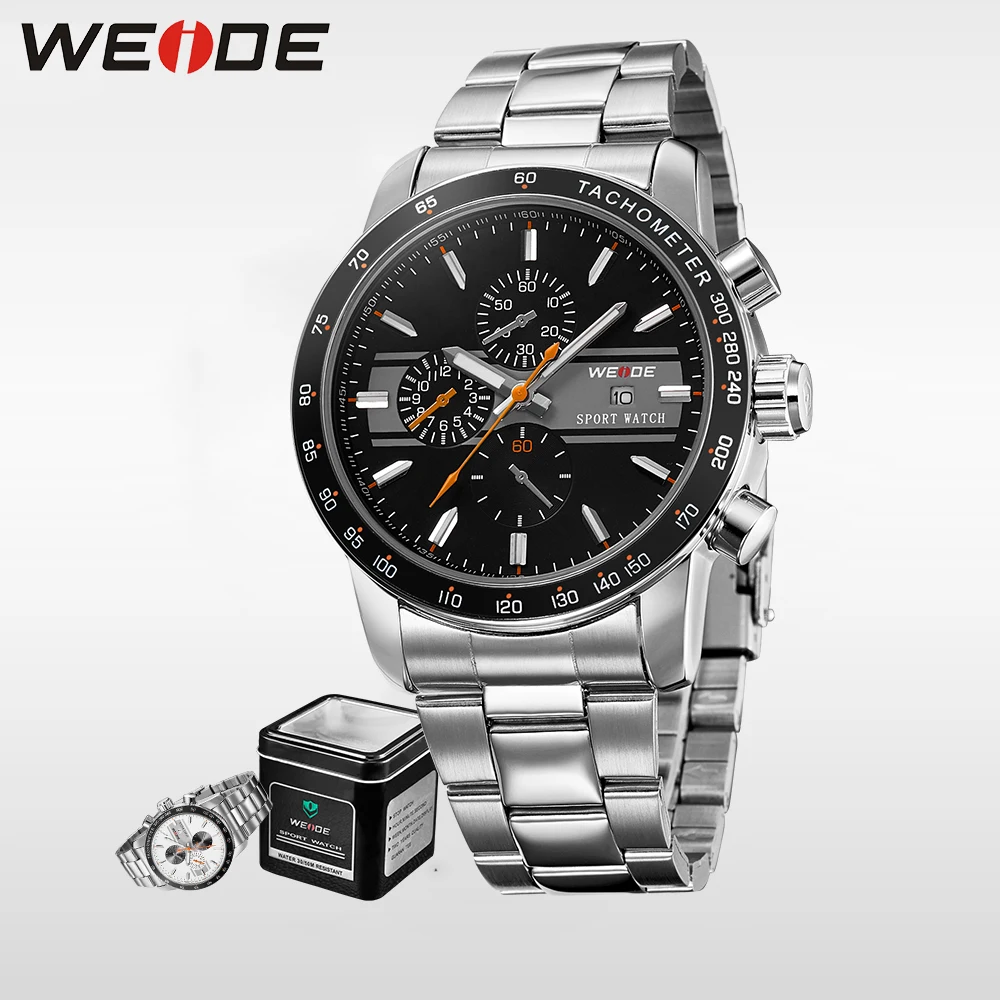 WEIDE Japan Quartz 30 Meters Resistant Men Full Steel Auto Date Fashion Military Men Sports Watch Relogio Masculino Alarm Clock
WEIDE Japan Quartz 30 Meters Resistant Men Full Steel Auto Date Fashion Military Men Sports Watch Relogio Masculino Alarm Clock