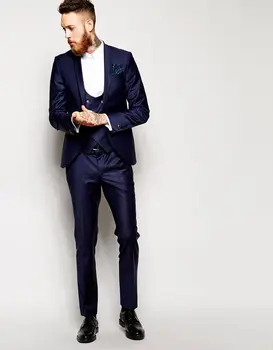 Classic Men Suits Groomsmen Wedding Tuxedo Bespoke Best Man Suits Navy Blue Men Formal Occasion Work Wear(Jacket+Pants+Vest+Tie)
Classic Men Suits Groomsmen Wedding Tuxedo Bespoke Best Man Suits Navy Blue Men Formal Occasion Work Wear(Jacket+Pants+Vest+Tie)