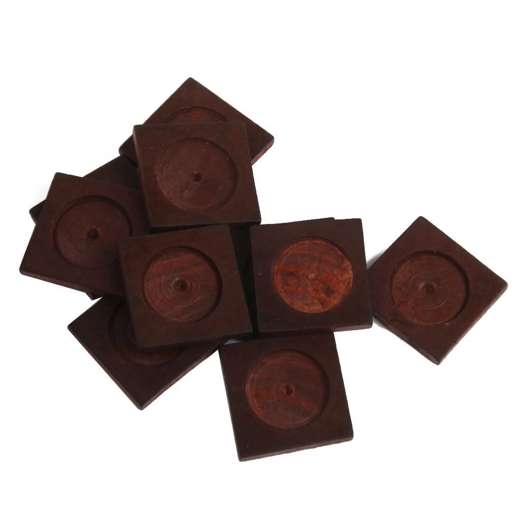 20pcs Vintage Square Wood Cameo Cabochon Setting Base Tray Pendants DIY Necklace Jewelry Making Accessories Findings 25mm