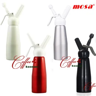 Image 1pcs 0.5L White Red Black Silver Brushed Aluminum Cream Whipper Foam Maker for coffee barista