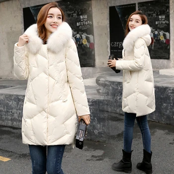 Fashion Winter Big fur collar Hooded Duck down jacket women 2020 New Korean Thick Warm Long Down coat women's Outerwear Parkas
Fashion Winter Big fur collar Hooded Duck down jacket women 2020 New Korean Thick Warm Long Down coat women's Outerwear Parkas