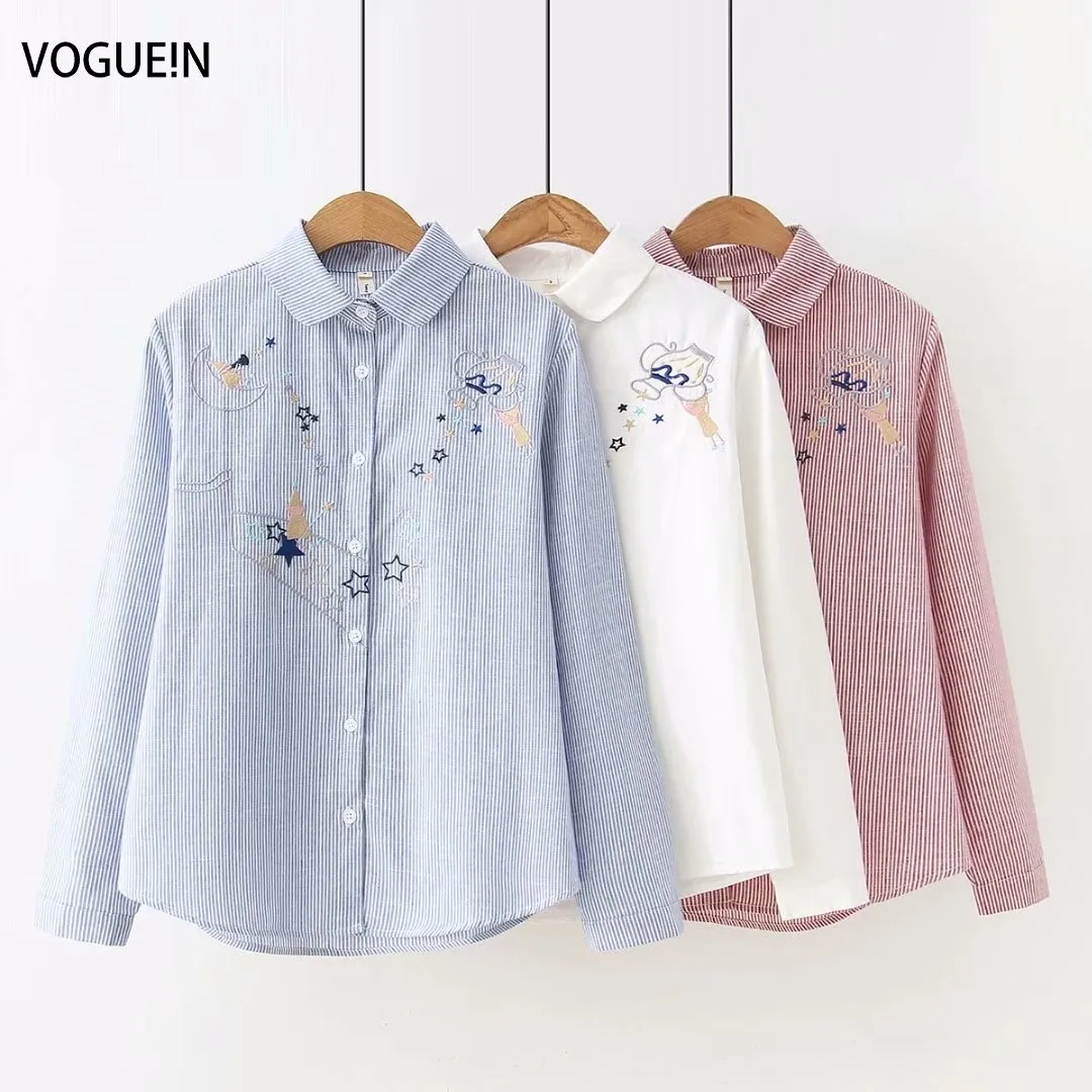 VOGUEIN New Womens Girls Star Moon Embroidery Long Sleeve Blouse Shirt 4 Size Wholesale
VOGUEIN New Womens Girls Star Moon Embroidery Long Sleeve Blouse Shirt 4 Size Wholesale