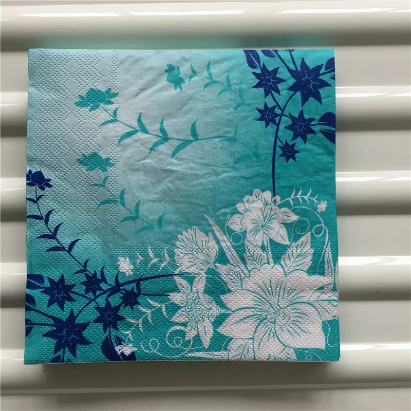 Decoupage Napkin paper green blue Wedding birthday party tissue elegant handkerchief print flower vintage servilletas decor 20
Decoupage Napkin paper green blue Wedding birthday party tissue elegant handkerchief print flower vintage servilletas decor 20
