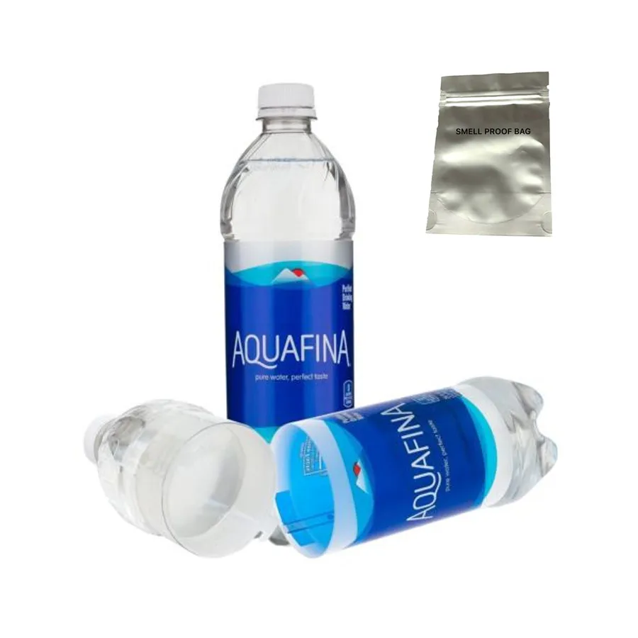 

Aquafina Water Bottle Diversion Safe Can Stash Bottle Hidden Security container with a food grade smell proof bag 2 pieces