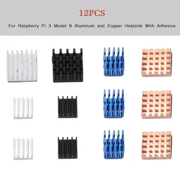 12PCS/Set For Raspberry Pi 3 Model B Aluminum and Copper Heatsink With Adhesive Brand New high quality
12PCS/Set For Raspberry Pi 3 Model B Aluminum and Copper Heatsink With Adhesive Brand New high quality