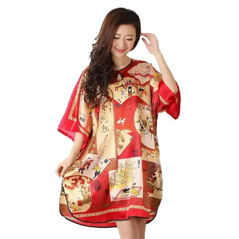 Summer Sexy Female Bathrobe Dress Gown Vintage Printed Robe Nightgown Loose Casual Sleepwear Mujer 010633
Summer Sexy Female Bathrobe Dress Gown Vintage Printed Robe Nightgown Loose Casual Sleepwear Mujer 010633