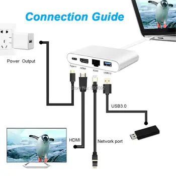 4K Type C to HDMI Ethernet Adapter Network Card RJ45 Lan USB 3.0 USB-C Hub 4in1 Video Adapter Cable Converter for Macbook to TV
4K Type C to HDMI Ethernet Adapter Network Card RJ45 Lan USB 3.0 USB-C Hub 4in1 Video Adapter Cable Converter for Macbook to TV