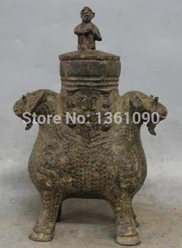 xd 00541 11" Ancient China Dynasty Palace Bronze Water Wine Two Face Sheep Monkey Pot Zun
xd 00541 11" Ancient China Dynasty Palace Bronze Water Wine Two Face Sheep Monkey Pot Zun