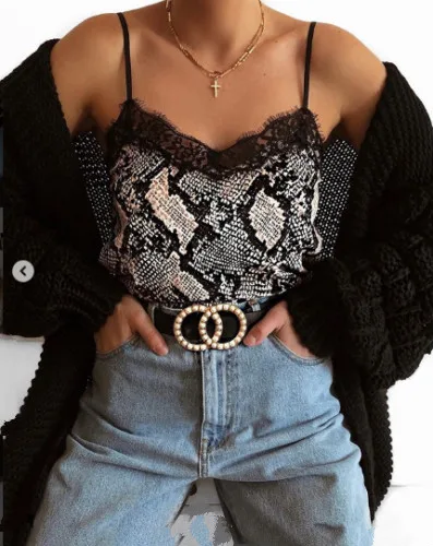 Summer Cami Women Sexy Sleeveless V Neck Leopard Print Snake Print Camis Lace Patchwork Slim Club Party Top Camisole
Summer Cami Women Sexy Sleeveless V Neck Leopard Print Snake Print Camis Lace Patchwork Slim Club Party Top Camisole