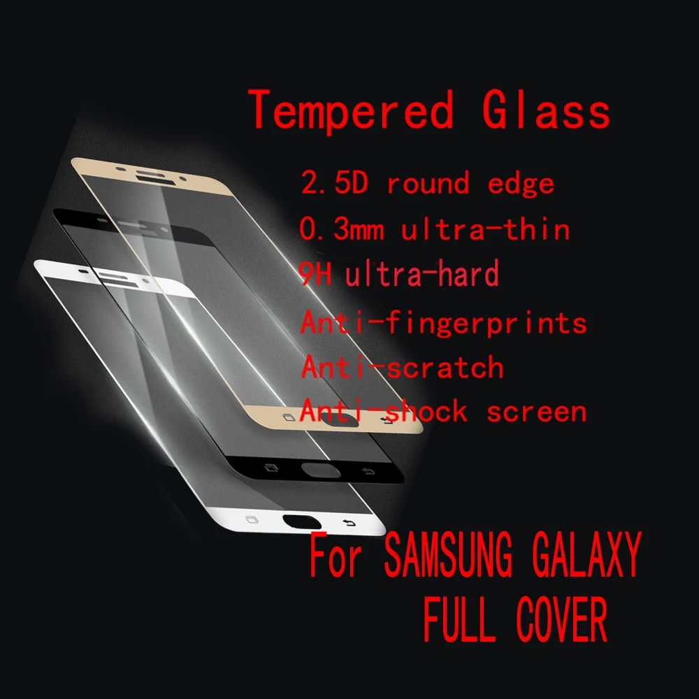 

10pcs/lot FENGHEMEI Full Cover Tempered Glass Protector For Samsung A3 A310 A510 A5 A7 A8 A9 2016 A710 A9 PRO A910 A810