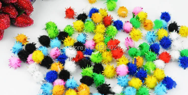 mix color 10mm glitter pompom confetti Craft DIY balls soft fluffy pompoms with metallic yarn 500pcs/lot 
mix color 10mm glitter pompom confetti Craft DIY balls soft fluffy pompoms with metallic yarn 500pcs/lot