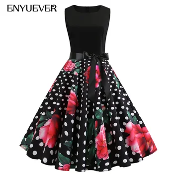 Enyuever Summer Dresses Casual Women Clothes 2019 Vestido Pinup Black Patchwork Floral Print Vintage 50s Rockabilly Dress Party
Enyuever Summer Dresses Casual Women Clothes 2019 Vestido Pinup Black Patchwork Floral Print Vintage 50s Rockabilly Dress Party