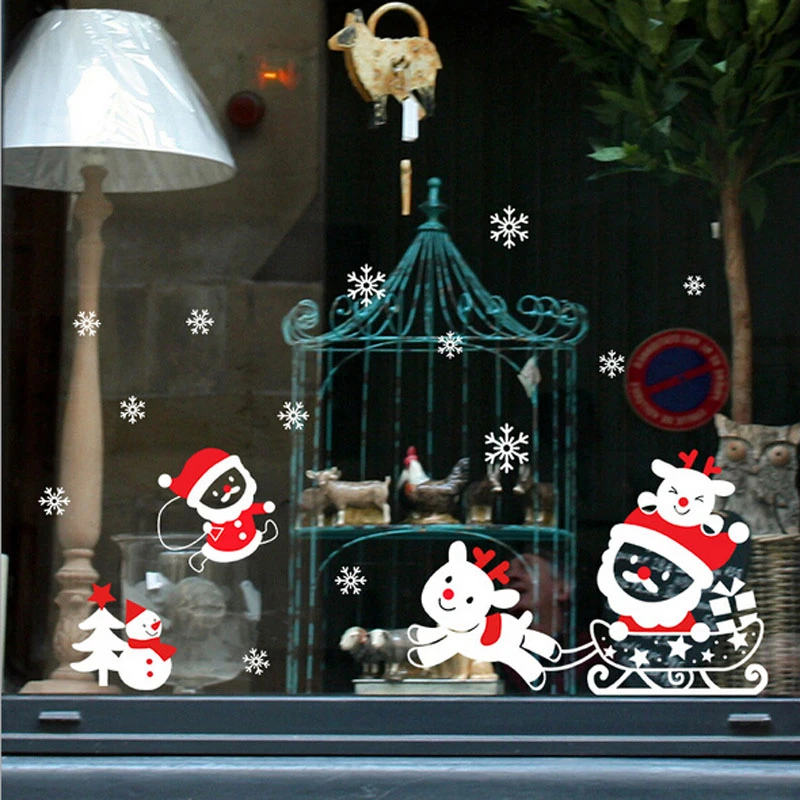 Поп домашний магазин Декор рождественские снежинки Наклейка на стену виниловый