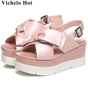 Large size sweety girls butterfly-knot decoration buckle strap peep square toe wedges high bottom platform women sandals L5f6
Large size sweety girls butterfly-knot decoration buckle strap peep square toe wedges high bottom platform women sandals L5f6