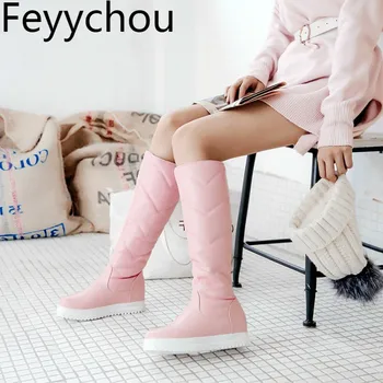 Women Boots Autumn Winter Warm Round Toe Med Heel Knee-High Slip on Plush 2018 Pu Sexy New Fashion Black Pink White Size 34-43
Women Boots Autumn Winter Warm Round Toe Med Heel Knee-High Slip on Plush 2018 Pu Sexy New Fashion Black Pink White Size 34-43