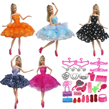 5PCS Elegant Girl Dolls Toys Dresses Gown Outfits Clothes 42 PCS Clothing Accessories for Barbie Toys Children Gift Random Style
5PCS Elegant Girl Dolls Toys Dresses Gown Outfits Clothes 42 PCS Clothing Accessories for Barbie Toys Children Gift Random Style