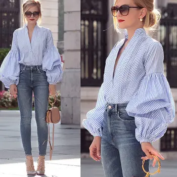 Sexy Women Summer Autumn Top Long puff sleeve Top Donna Ladies plaid Blouse Fashion party casual harajuku blusa feminina shirt
Sexy Women Summer Autumn Top Long puff sleeve Top Donna Ladies plaid Blouse Fashion party casual harajuku blusa feminina shirt