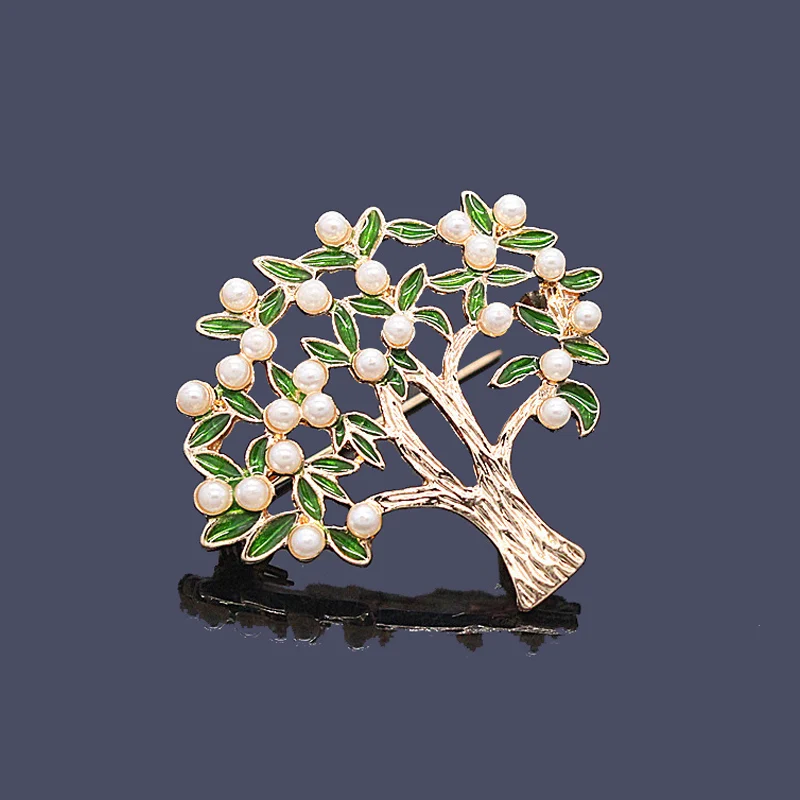 Ajojewel Enamel Green Tree Brooch For Women Scarf Sweater Pins Gold-color Alloy White Simulated-pearl Jewelry Birthday Gift
Ajojewel Enamel Green Tree Brooch For Women Scarf Sweater Pins Gold-color Alloy White Simulated-pearl Jewelry Birthday Gift