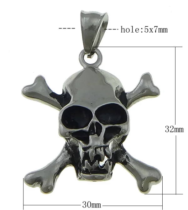 Free shipping!!!Stainless Steel Skull Pendants Cheap Jewelry Wholesale 316 Stainless blacken 30x32x9mm | Украшения и аксессуары
