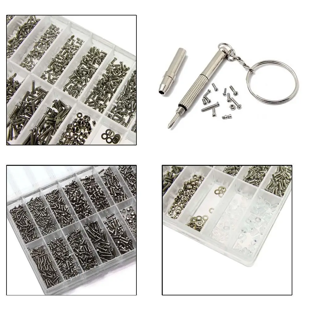 1000pcs/set Stainless Steel Micro Glasses Sunglass Watch Spectacles Phone Tablet Screws Nuts Screwdriver Repair Kits Tools PJW
1000pcs/set Stainless Steel Micro Glasses Sunglass Watch Spectacles Phone Tablet Screws Nuts Screwdriver Repair Kits Tools PJW