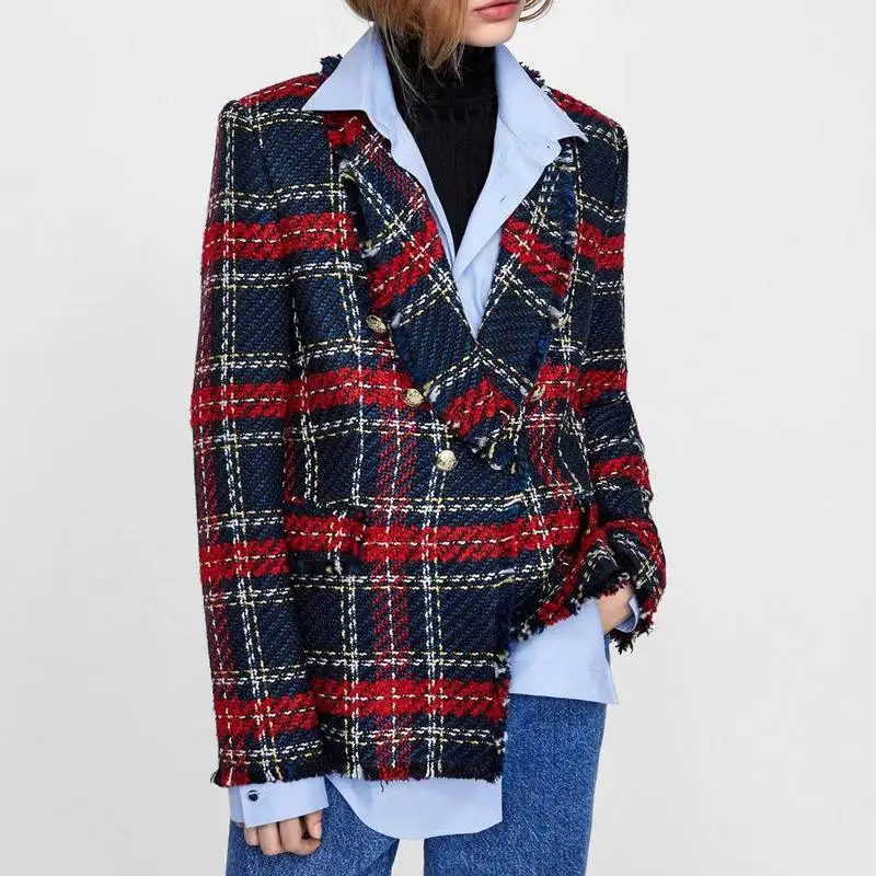 Plaid Tweed Women Jacket Double Breasted Vintage Jackets New Arrival Fashion Long Sleeve Slim Female Coats Feminino YT50144
Plaid Tweed Women Jacket Double Breasted Vintage Jackets New Arrival Fashion Long Sleeve Slim Female Coats Feminino YT50144