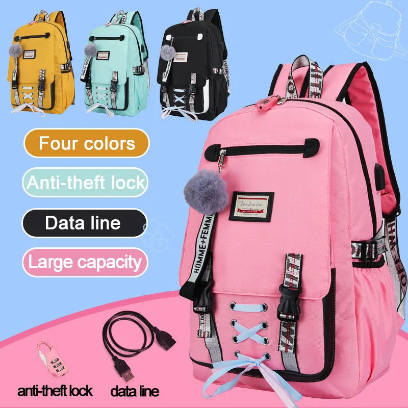 2019 Large Capacity School Bags for Teenage Girls Usb with Lock Anti Theft Backpack Women Book Bag High School Bag Youth Leisure
2019 Large Capacity School Bags for Teenage Girls Usb with Lock Anti Theft Backpack Women Book Bag High School Bag Youth Leisure