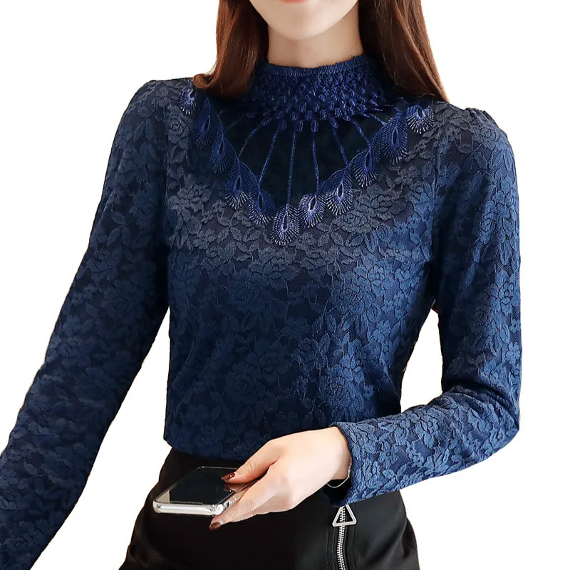 Women's long sleeve Turtleneck Lace tops Fashion Casual Autumn winter Thick warm velvet blouse plus size women shirts
Women's long sleeve Turtleneck Lace tops Fashion Casual Autumn winter Thick warm velvet blouse plus size women shirts