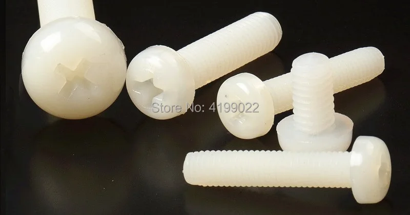 White nylon pan screws -003