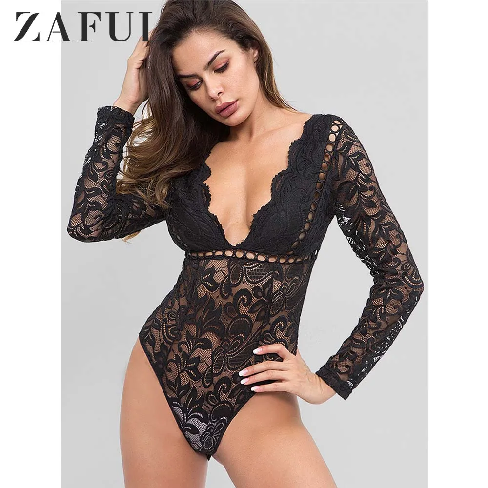 ZAFUL Hollow Out See Through Lace Bodysuit Women Sexy Deep V Neck Long Sleeves Club Bodysuits 2019 Summer Overalls Clothing
ZAFUL Hollow Out See Through Lace Bodysuit Women Sexy Deep V Neck Long Sleeves Club Bodysuits 2019 Summer Overalls Clothing