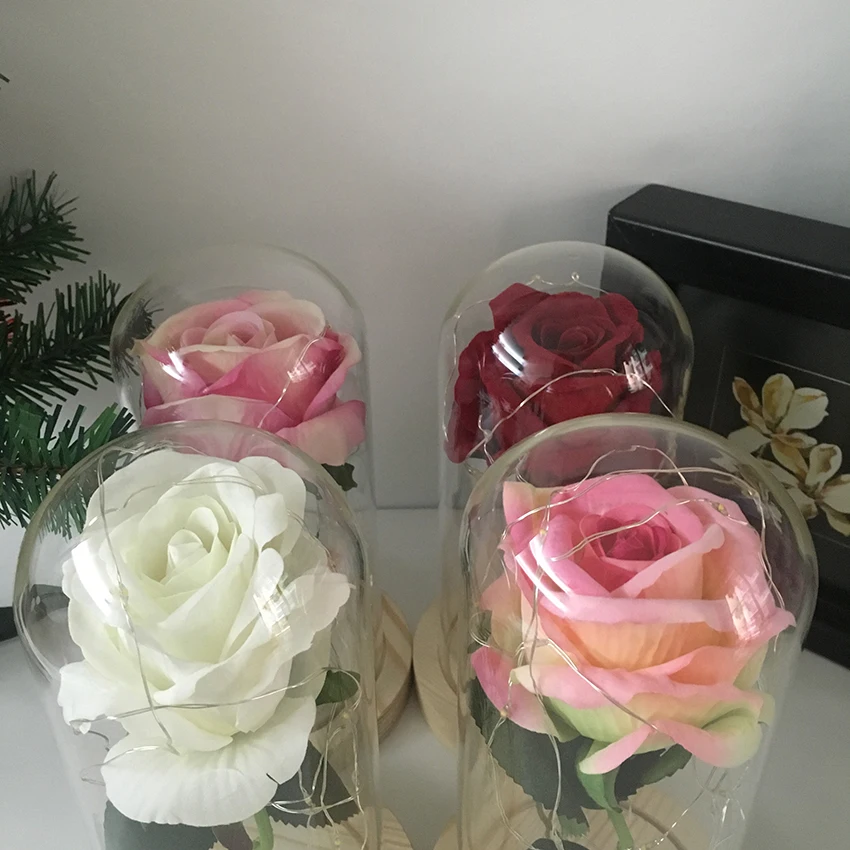 Beauty And The Beast Rose Flowers In a Glass Dome with LED Light Wooden Base For Romantic Valentine's A Birthday Present
Beauty And The Beast Rose Flowers In a Glass Dome with LED Light Wooden Base For Romantic Valentine's A Birthday Present